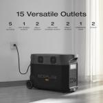 EF ECOFLOW Portable Power Station 3600Wh DELTA Pro, 2.7H to Full Charge, 5 AC Outlets, 3600W, 120V Lifepo4 Power Station with Expandable Capacity, Solar Generator for Home Use, Blackout, RV