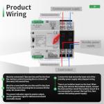 63Amp AC220V Automatic/Manual Transfer Switch 2P 50/60Hz, 2POLE 63A Mini ATS Auto Dual Power Switch W2R for Home Generator, Din Rail Mount Cn Automatic Changeover Fast Transfe for Solar,Rv,Lv Power