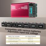 4000 Watt Pure Sine Wave Inverter 12V DC to 110V 120V AC Surge Peak 7000 Watt for 2s | 2025 New Upgraded, Compatible with Lithium Battery, for Home Car Off-Grid Solar System RV Truck Vehicle LEESKY