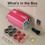 4000 Watt Pure Sine Wave Inverter 12V DC to 110V 120V AC Surge Peak 7000 Watt for 2s | 2025 New Upgraded, Compatible with Lithium Battery, for Home Car Off-Grid Solar System RV Truck Vehicle LEESKY