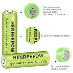 Henreepow Ni-MH AA Rechargeable Batteries, Double A High Capacity 1.2V 1300mAh Pre-Charged for Garden Landscaping Outdoor Solar Lights, String Lights, Pathway Lights (AA-12pack)