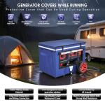 Generator Covers While Running, 32x24x24 Inches, Generator Running Covers,1680+400D Double Layer, Portable Heavy Duty Dustproof/Waterproof Generator Covers, for 5000W-10000W Frame Generators, Blue