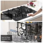 KOXKING Black 24 Inch Gas Cooktop - Built-in Dual Fuel Natural Gas & Propane Stove - 4 Burner Convertible Cooktop with Thermocouple Protection