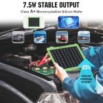 ECO-WORTHY Upgrade 7.5W Solar Car Battery Charger Maintainer 12V Waterproof Solar Panel Portable Solar Trickle Charger for Car Truck Boat Lawn Mower RV Trailer Tractor Utility Vehicle Battery