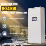 200 Amp Automatic Transfer Switch w/Power Management Replacement for Generac RXSW200A3, NEMA 3R Aluminum Enclosure for Indoor and Outdoor Use, Compatible with Evolution or Nexus Generator Controllers