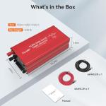 ALLWEI Pure Sine Wave Inverter - 1000 Watt Inverters 12V DC to 110V/120V AC Converter for Home, RV, Truck, Off-Grid Solar, Car Power Inverter with 2 Sockets, Power Inverters for Vehicles, 2000W Peak