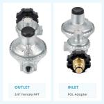 Stanbroil Vertical Two Stage Propane Regulator with POL Connection and Standard 3/8 Female NPT Connection, for Propane Tank, Gas Grill, RV