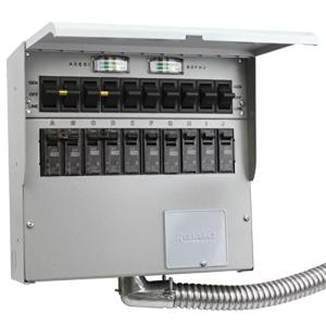 510C Pro/Tran2 50-Amp 10-Circuit 2 Manual Transfer Switch with Watt Meters