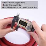 Shirbly 1/0 Gauge Battery Cable, 10FT Red + 10FT Black 1/0 AWG Pure Copper Wire Welding Cable, for Automotive, Battery, Solar and Generator, Standard USA OFC Wire