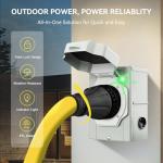 Hikzest 50 Amp Generator Cord and Power Inlet Box, Heavy Duty 15FT Generator Extension Cord, NEMA 14-50P to SS2-50R 125/250V Twist Locking with Pre-Drilled Inlet Box for Outdoor Emergency Kit