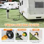 MECMO Twist-Lock 30Amp to 110 Volt RV Adapter, NEMA 5-15P to L5-30R Electrical Power Plug, 125V 1875W, 15A Household Male to 30A Twist Lock Female for 3-Prong Locking RV Camper Generator Marine