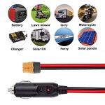 AYECEHI XT60 Extension Cable XT60 Female to Cigarette Lighter Male Plug Extension Cable 3.3Feet 12AWG XT60 Adpter Cable Compatible with Solar Panel RV Portable Power Station Solar Generator