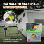 MECMO Twist-Lock 30Amp to 110 Volt RV Adapter, NEMA 5-15P to L5-30R Electrical Power Plug, 125V 1875W, 15A Household Male to 30A Twist Lock Female for 3-Prong Locking RV Camper Generator Marine