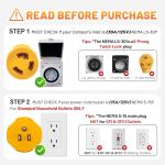 MECMO Twist-Lock 30Amp to 110 Volt RV Adapter, NEMA 5-15P to L5-30R Electrical Power Plug, 125V 1875W, 15A Household Male to 30A Twist Lock Female for 3-Prong Locking RV Camper Generator Marine