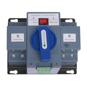 Namiose Dual Power Automatic Transfer Switch 63A 2P/4P 110V Generator Changeover Switch Tool Electronic Power Circuit Breaker Controller 50HZ/60HZ (2P/63A Blue)