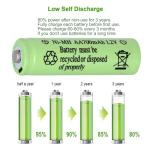 Yibatopow 16 Packs NiMH Rechargeable Battery 1.2V AA 700mAh,Double A Solar Lights Battery for Outdoor String Lights, Pathway Light,Solar Powered Lighted Lawn Stakes