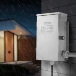 VEVOR Manual Transfer, 30-Amp 10-Circuit, Prewired Generator Transfer Kit with NEMA L14-30P Power Inlet Box, Double-Throw, NEMA 3R, Mechanical Watt Meter, for 7500W Generators