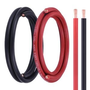 Geosiry 6 Gauge Battery Cable, 5FT Red + 5FT Black 6 AWG Welding Cable, Flexible Stranded Oxygen-Free Copper Wire for Automotive, Battery, Solar, Marine and Generator