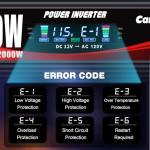 Cantonape 1000W/2000W(Peak) Car Power Inverter DC 12V to 110V/120V AC Converter with LCD Display Dual AC Outlets and Dual USB Car Charger for Car Camping Laptop Truck Black