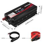 Cantonape 1000W/2000W(Peak) Car Power Inverter DC 12V to 110V/120V AC Converter with LCD Display Dual AC Outlets and Dual USB Car Charger for Car Camping Laptop Truck Black