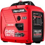 POXURIO 3450-Watt Dual Fuel Inverter Generator for Home Use, 1.6Gallon Large Fuel Tank Up to 8.3 Hours Use, 120V Gas Powered Generator Super Quiet, Red
