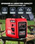 POXURIO 3450-Watt Dual Fuel Inverter Generator for Home Use, 1.6Gallon Large Fuel Tank Up to 8.3 Hours Use, 120V Gas Powered Generator Super Quiet, Red