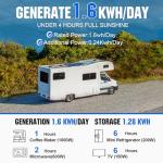 ECO-WORTHY 1.6KWH Complete Solar Panel Kit 390W 12V for RV Home Off Grid Yard: 195W Solar Panels*2 + 1000W Solar Inverter+12V 100Ah Lithium Battery+ 40A MPPT Charge Controller + Bluetooth Module