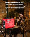 POXURIO 3450-Watt Dual Fuel Inverter Generator for Home Use, 1.6Gallon Large Fuel Tank Up to 8.3 Hours Use, 120V Gas Powered Generator Super Quiet, Red