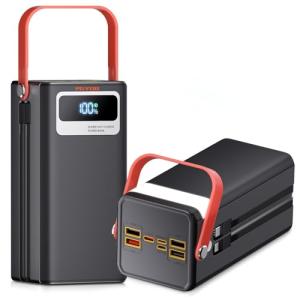 Portable Power Station, 27,000mAh Outdoor Generator with Built in Cable, Portable Power Bank Backup Battery for Phone Charge, Travel, Home use, Camping, RV Trip