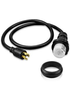 5FT NEMA L14-30P to 50A SS2-50R with Locking Ring, 120V/240 30A 4 Prong Male to 4 Prong Twist Lock Receptacle, Power Cord Adapter for RV Marine Boat Camper Generator