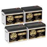 4 Pack 12V 320Ah Lithium LiFePO4 Battery, Built-in Smart 200A BMS, Up to 15000 Cycles, 4096Wh-Higher Energy Density, Perfect for Solar Energy Storage, Backup Power, RV, Camping, Off-Grid System