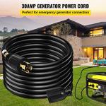 VEVOR 50 FT 30 Amp Generator Extension Cord SJTW 10 AWG 4 Prong, NEMA L14-30P 125/250V Heavy Duty Generator Power Cord with Twist Lock Connector