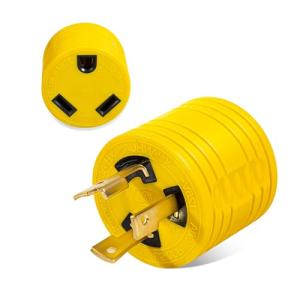 3 Prong 30 Amp RV Twist Lock Adapter - NEMA L5-30P Twist Lock Male Plug to NEMA TT-30R Female，Heavy Duty Generator to RV Trailer Camper Cord,STW 10 AWG 125V/3750W