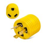 3 Prong 30 Amp RV Twist Lock Adapter - NEMA L5-30P Twist Lock Male Plug to NEMA TT-30R Female，Heavy Duty Generator to RV Trailer Camper Cord,STW 10 AWG 125V/3750W