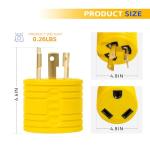 3 Prong 30 Amp RV Twist Lock Adapter - NEMA L5-30P Twist Lock Male Plug to NEMA TT-30R Female，Heavy Duty Generator to RV Trailer Camper Cord,STW 10 AWG 125V/3750W