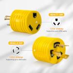 3 Prong 30 Amp RV Twist Lock Adapter - NEMA L5-30P Twist Lock Male Plug to NEMA TT-30R Female，Heavy Duty Generator to RV Trailer Camper Cord,STW 10 AWG 125V/3750W