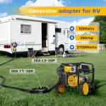 3 Prong 30 Amp RV Twist Lock Adapter - NEMA L5-30P Twist Lock Male Plug to NEMA TT-30R Female，Heavy Duty Generator to RV Trailer Camper Cord,STW 10 AWG 125V/3750W