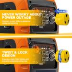 3 Prong 30 Amp RV Twist Lock Adapter - NEMA L5-30P Twist Lock Male Plug to NEMA TT-30R Female，Heavy Duty Generator to RV Trailer Camper Cord,STW 10 AWG 125V/3750W