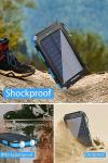 WONGKUO Solar Charger Power Bank - 36800mAh Solar Phone Charger, QC3.0 Fast Charger with LED Flashlight, IP65 Waterproof Portable Power Bank for Outdoor Activities (Blue)
