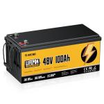 Rvpozwer 48V 100Ah LiFePO4 Battery, 5120Wh Deep Cycle Lithium Iron Phosphate Battery with Built-in 100A BMS, 4000+ Cycles, 10-Year Lifespan, Ideal for Golf Cart, RV, Camper, Solar, Off-Grid