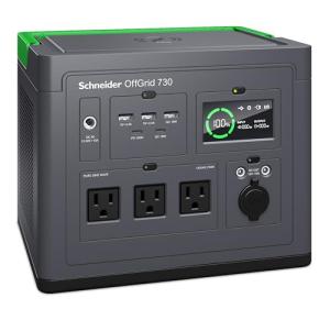 Schneider OffGrid Portable Power Station 738W / 728Wh Portable Solar Generator for Camping or Home, PPS730, Wireless phone charger, solar generator options