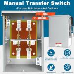 200 Amp Generator Transfer Switch,2 Pole Manual Transfer Switch,120/240 Volt Transfer Switch,48,000W Stronger Stability Meeting NEMA 3R Standards for Outdoor and Indoor,Multiple Insulation Protection