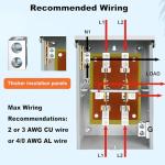 200 Amp Generator Transfer Switch,2 Pole Manual Transfer Switch,120/240 Volt Transfer Switch,48,000W Stronger Stability Meeting NEMA 3R Standards for Outdoor and Indoor,Multiple Insulation Protection