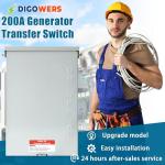 200 Amp Generator Transfer Switch,2 Pole Manual Transfer Switch,120/240 Volt Transfer Switch,48,000W Stronger Stability Meeting NEMA 3R Standards for Outdoor and Indoor,Multiple Insulation Protection