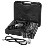 7800 BTU Dual Fuel Camp Stove, Butane or Propane Portable Stove for Camping, Lightweight Portable Camping Stove, Propane Adapter Hose and Carrying Case Included