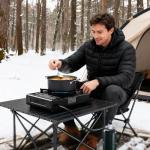 7800 BTU Dual Fuel Camp Stove, Butane or Propane Portable Stove for Camping, Lightweight Portable Camping Stove, Propane Adapter Hose and Carrying Case Included