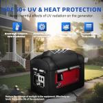 BOANEN Portable Generator Cover,21.7 Lx 13.8Wx17.4H inches,Generator cover running, Can Be Rolled Up and Opened All Around.fits various scenarios, Black.