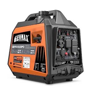 GENMAX Portable Generator,4000W ultra-quiet145cc Engine &Parallel and Series Ready, EPA & CARB Compliant, Eco-Mode Feature, Ultralightweight for Backup Home Use & Camping (GM4000iSAPC)