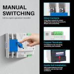 KNMIPJD ATS Automatic Transfer Switch 2P AC110V 100A 50/60Hz ATS Dual Power Switch Electrical Selector Switches for Home Generator DIN Rail Mount (2P 100A)