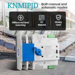 KNMIPJD ATS Automatic Transfer Switch 2P AC110V 100A 50/60Hz ATS Dual Power Switch Electrical Selector Switches for Home Generator DIN Rail Mount (2P 100A)